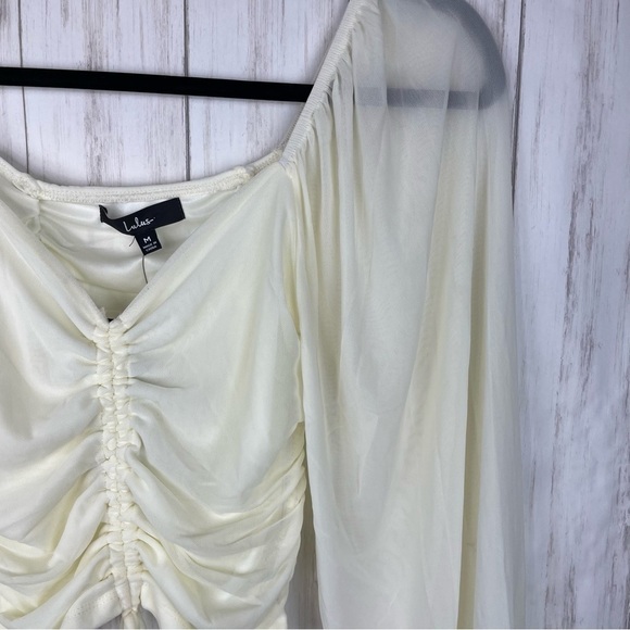 Lulus NWT cream ruched blouse medium - Picture 5 of 6